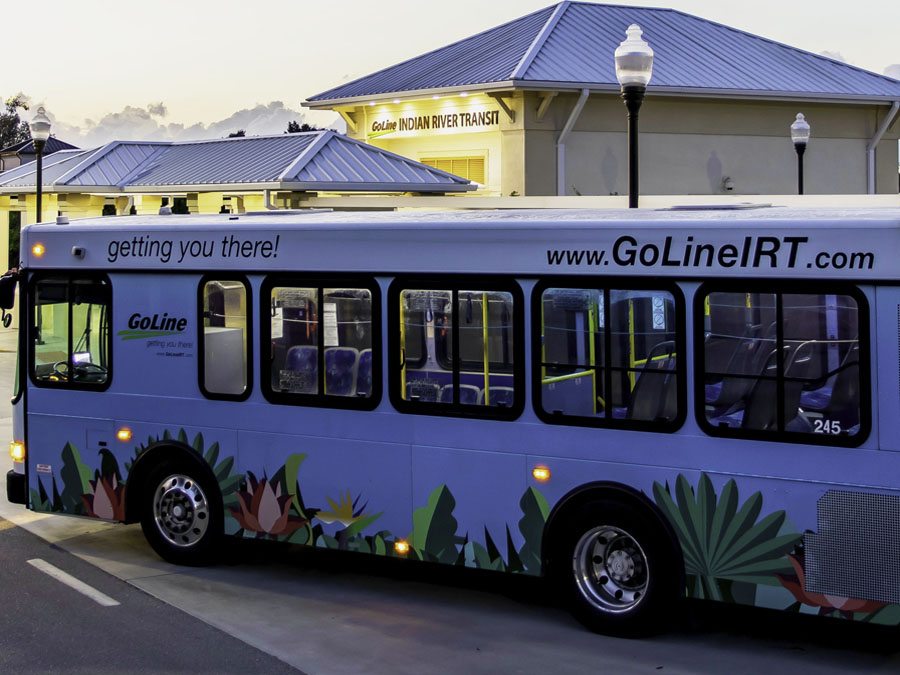 GoLine bus at Vero Beach Florida transit station